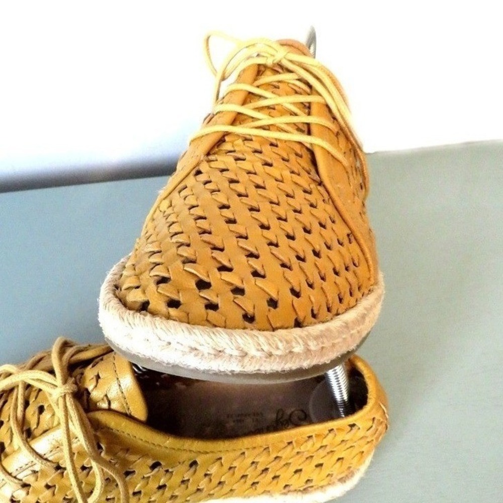 Seychelles Woven Leather Lace-Up‎ Flats Yellow Esprasrile Soul Casual Oxford 10 - Picture 8 of 11